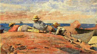 Winslow Homer Three Boys on the Shore Spain oil painting art